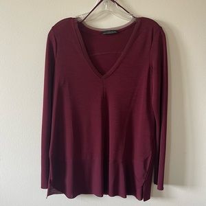 Zara Long-Sleeved Top in Burgundy